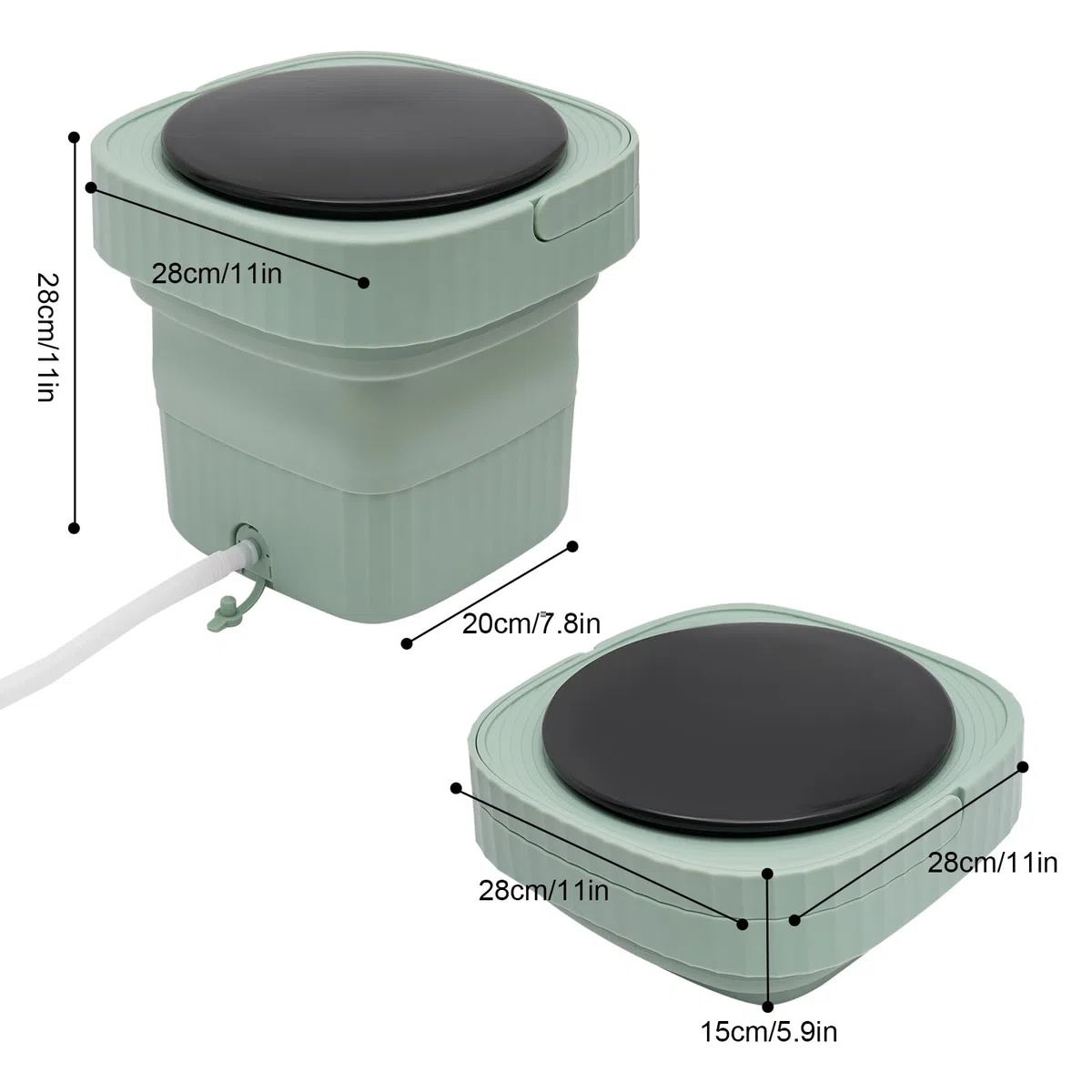 Tragbare 6.5 Liter Faltbare Mini Waschmaschine Waschautomat Reisewaschmaschine Miniwaschmaschine Camping Mobile Small Washing Machine Spezialwaschmaschine Für Intimbekleidung 3 Reinigungsmodi