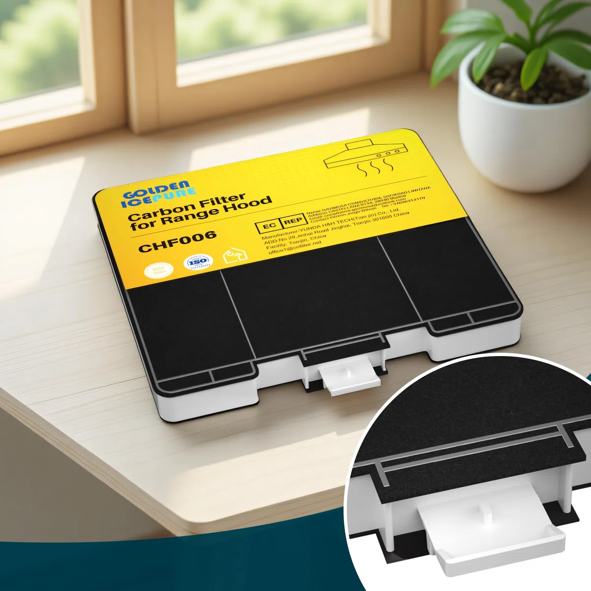 GOLDEN ICEPURE Aktivkohlefilter Dunstabzugshaube Kompatibel mit Siemens-LZ53251, Bosch, dhz5325, Neff Z5101X1, VVZ52V40, 2 Stück