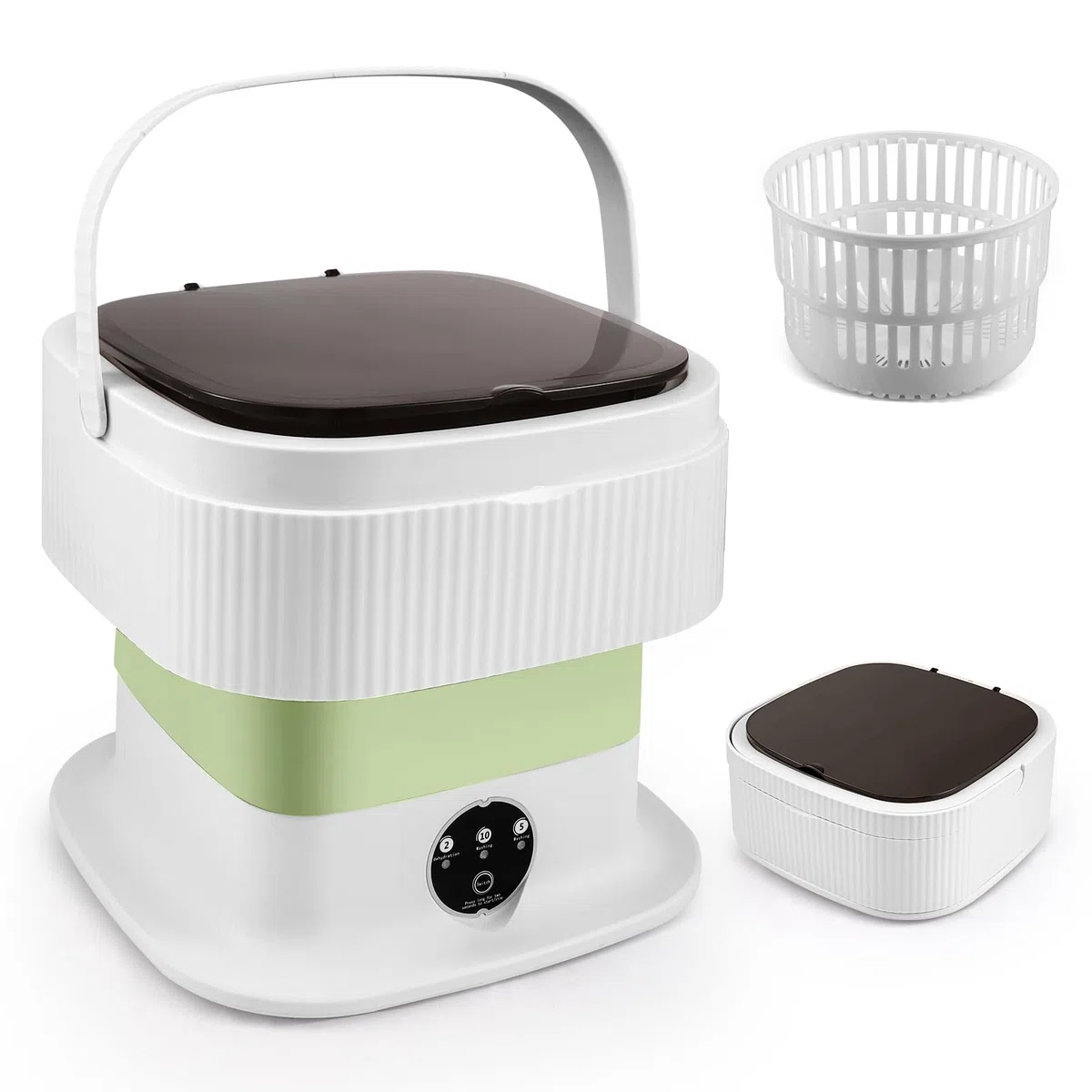 Mini Waschmaschine, 11L Camping Waschmaschine Klein mit Schleuderkorb, Camping Reisewaschmaschine für Unterwäsche, Baby- und Kleinwäsche, geeignet