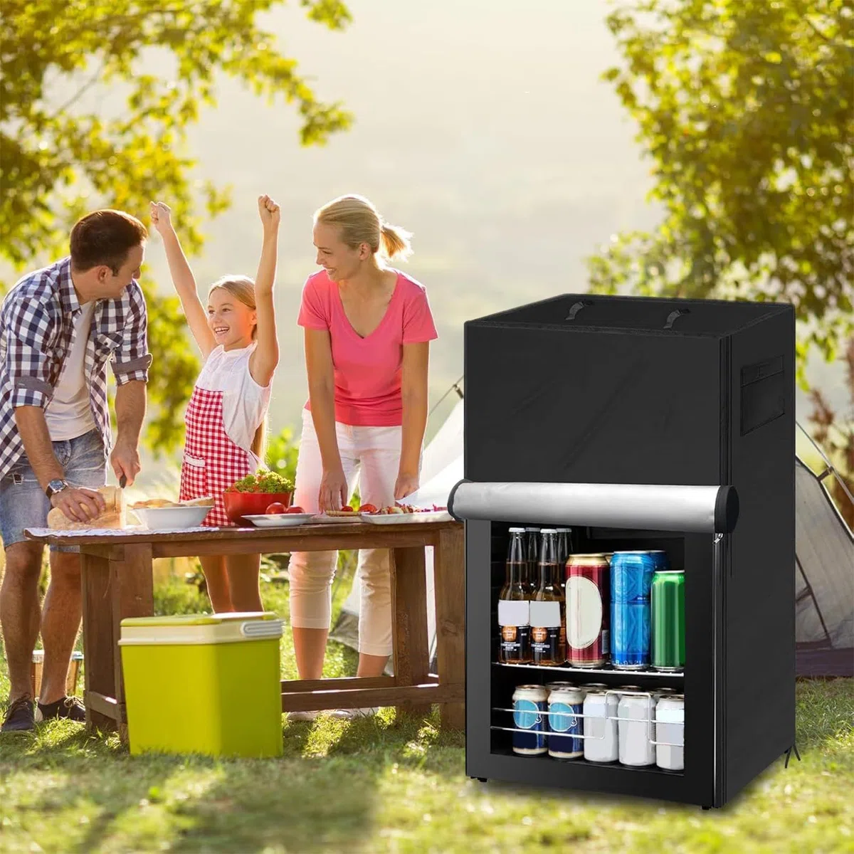 Outdoor Kühlschrank Abdeckung | Schutzabdeckung Für Kühlgeräte,UV Beständige Kühlschrank Hülle Mit Reißverschluss Für Küche Camping Picknick