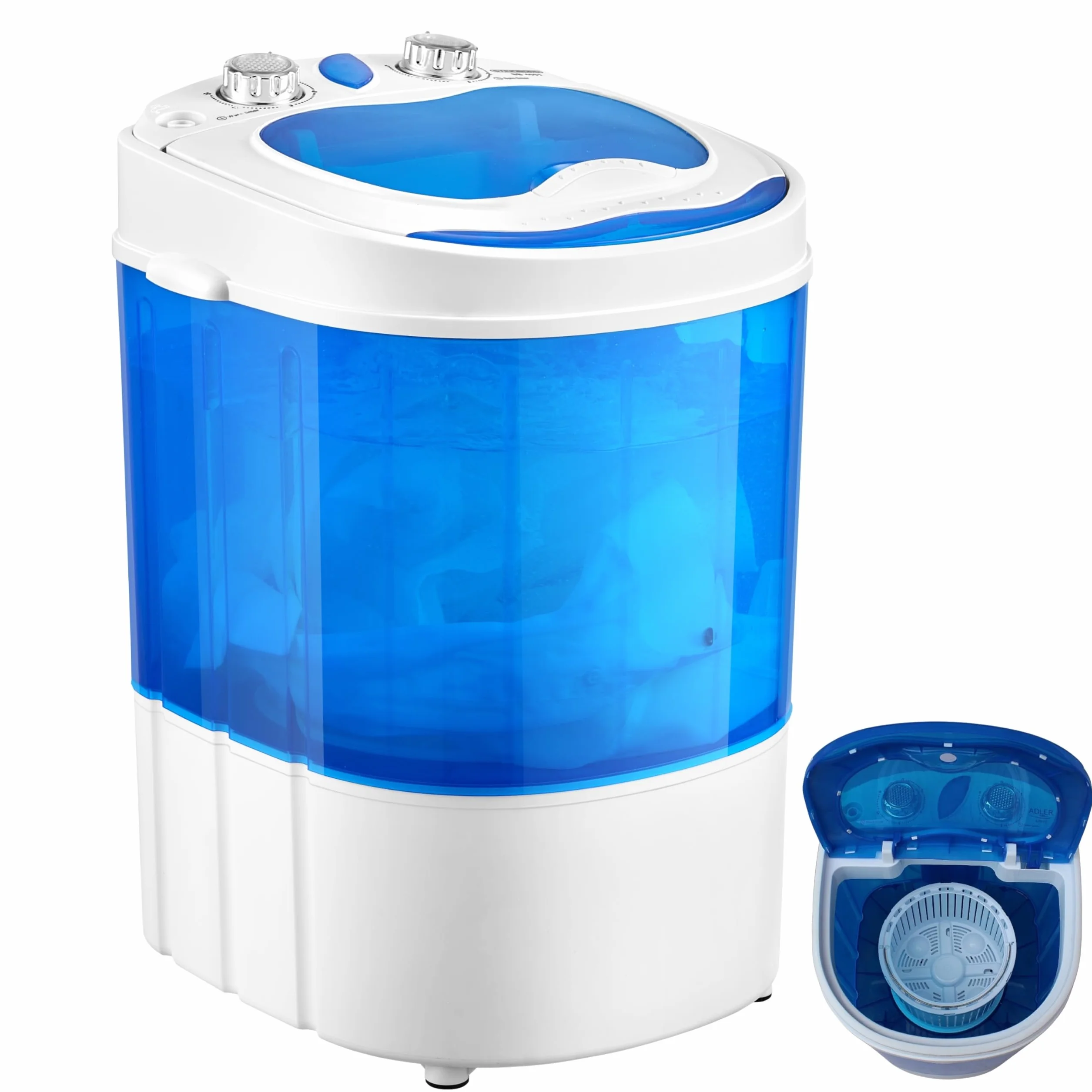 Mini Waschmaschine mit Schleuder Waschautomat bis 3 KG 2 Kammern Schleuderkammer bis 1 Kg Reisewaschmaschine Camping Mobile Waschmaschine Toploader Miniwaschmaschine