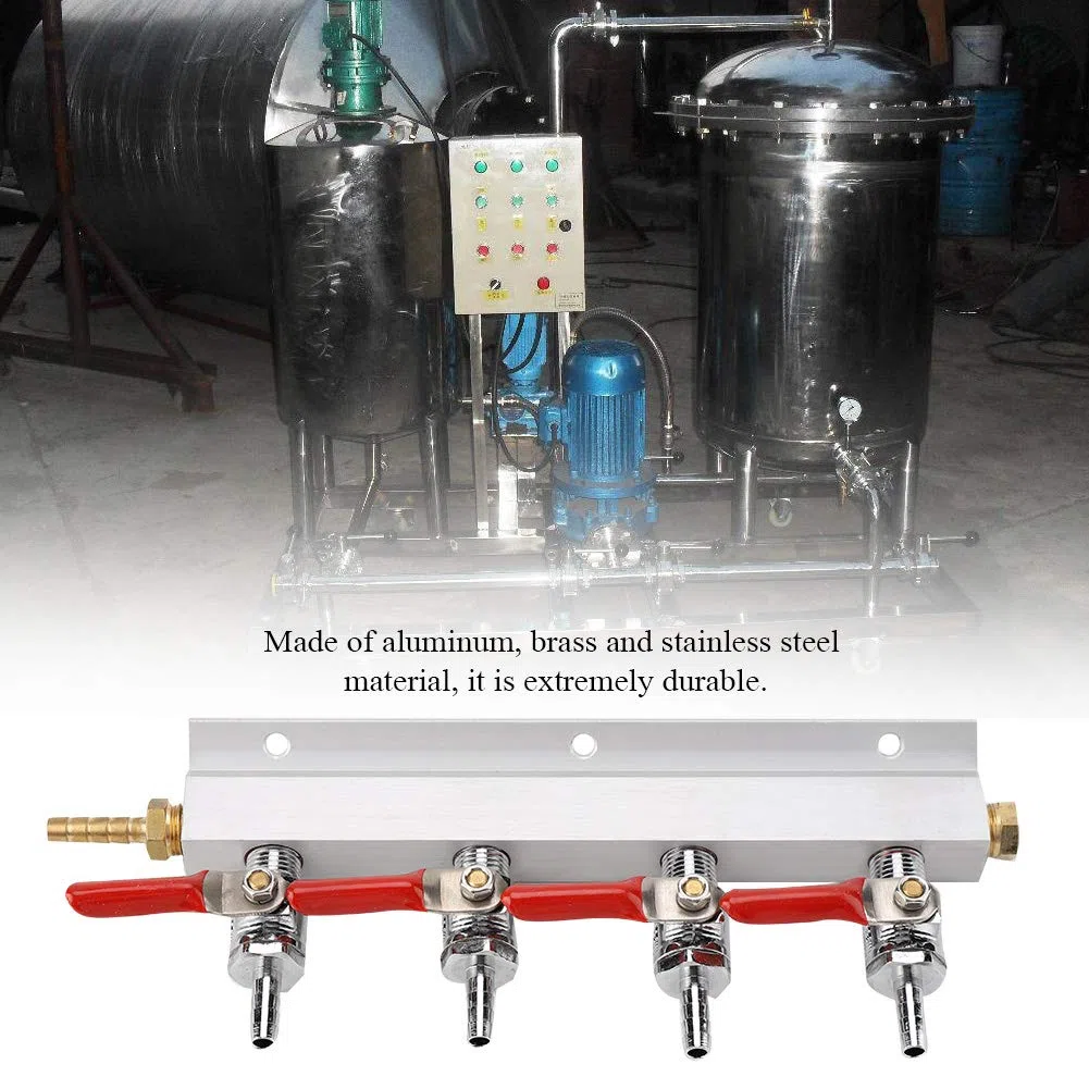Muti-way Home Co2 Luft Gasverteiler Verteilersplitter Bier 4 für den Heimgebrauch