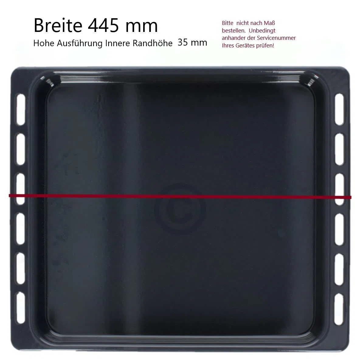 Hohes Backblech Fettpfanne emailliert kompatibel mit Whirlpool 481010764532 oder kompatibel mit Indesit C00374896 kompatibel mit Bauknecht 481010764532