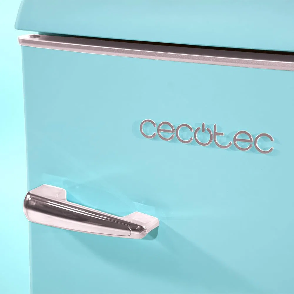 Cecotec Mini Retro-Kühlschrank Bolero Coolmarket TT Origin 103 Blau E. Mini Retro-Kühlschrank Blau, 89,3 cm hoch und 48,7 cm breit, 95 L Fassungsvermögen und Energieklasse E.