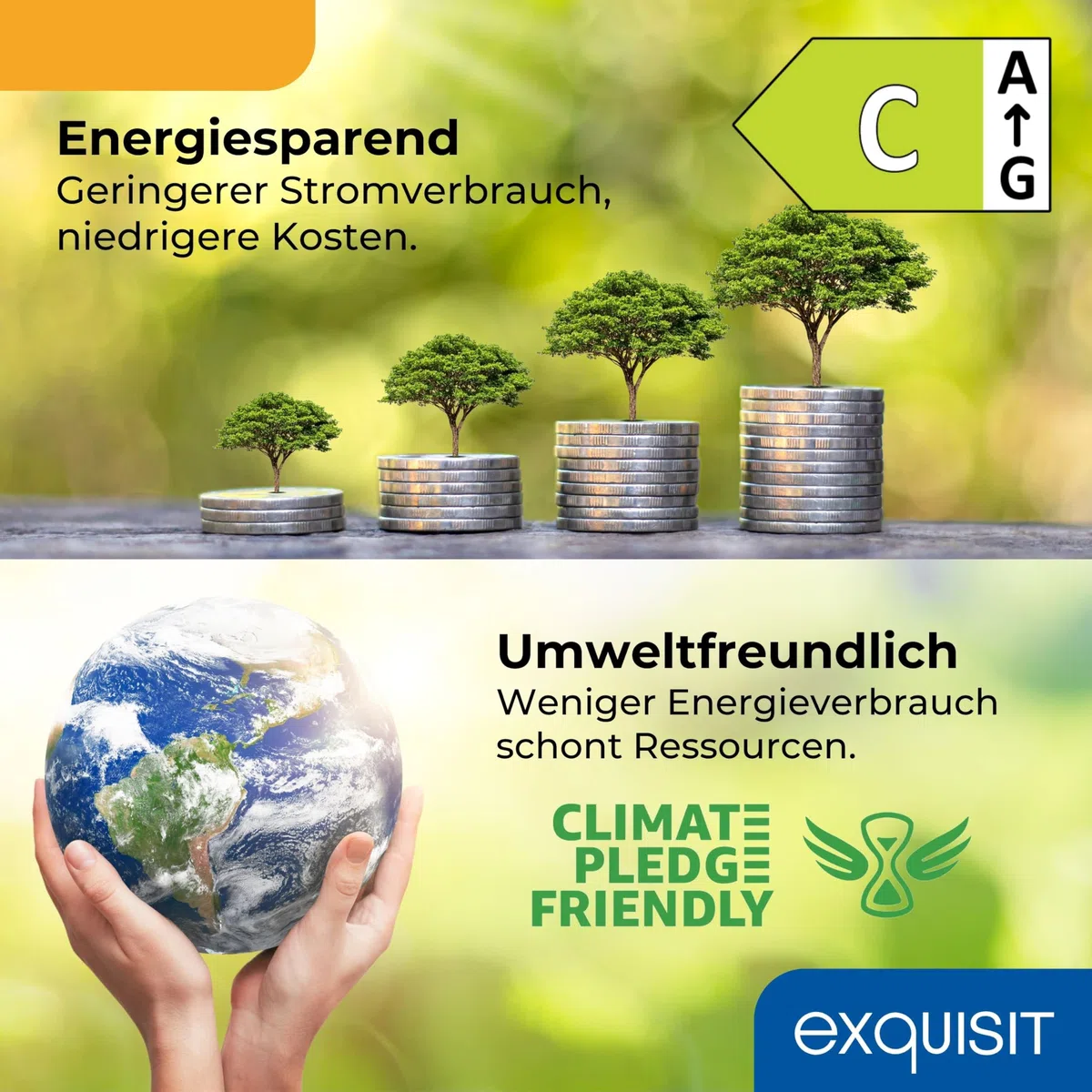 Exquisit GS581-051C Gefrierschrank - 85 l Tiefkühlschrank in Weiß | Kompaktes Standgerät mit Energieklasse C, 4-Sterne-Gefrierfach, 39 dB leisem Betrieb und wechselbarem Türanschlag
