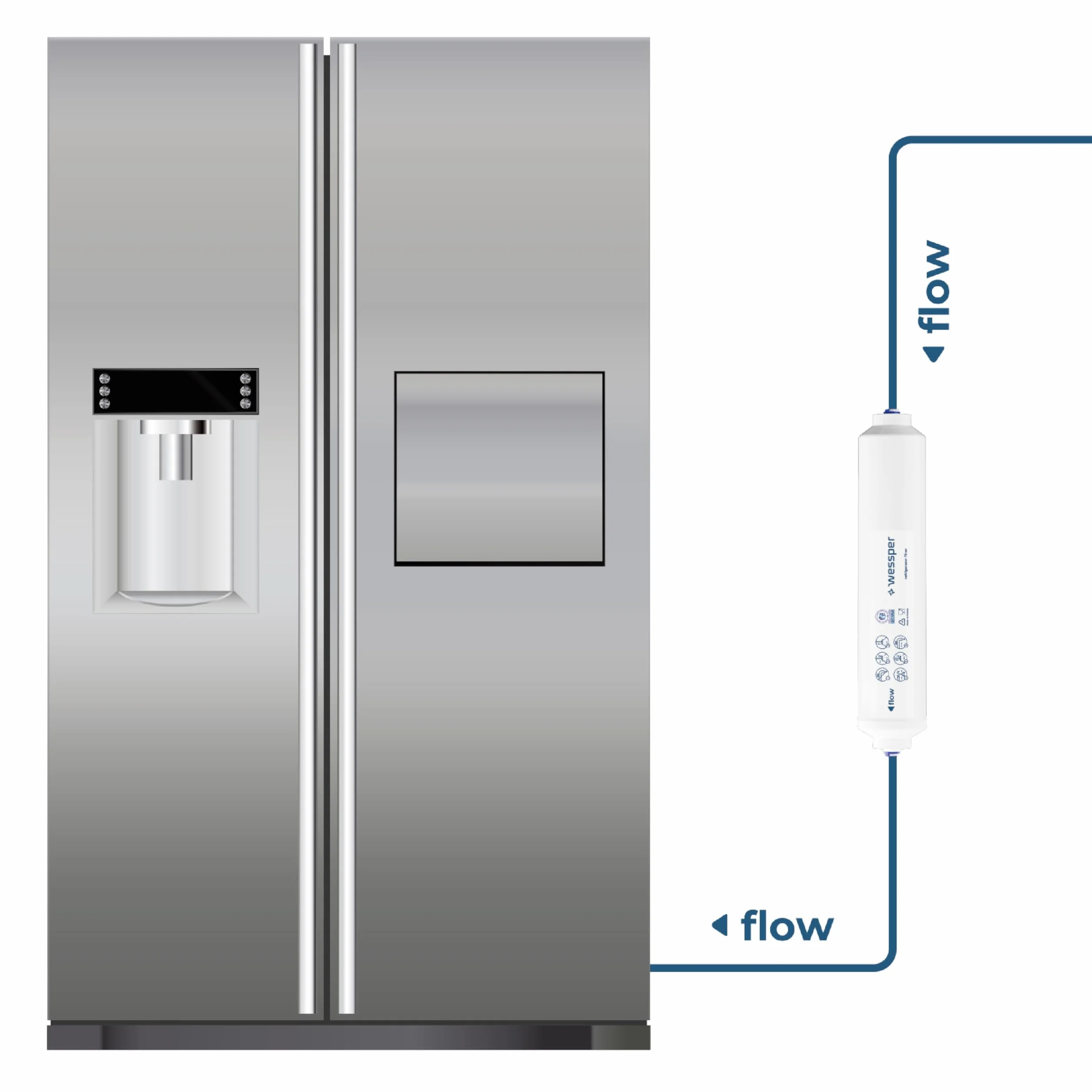 Wessper Kühlschrank Wasserfilter Ersatz für Samsung Side By Side, LG, AEG, HAIER, Whirpool, DA29-10105J, HAFEX/EXP, DA99-02131B, WSF-100, EF9603, USC-100, 4 Stück