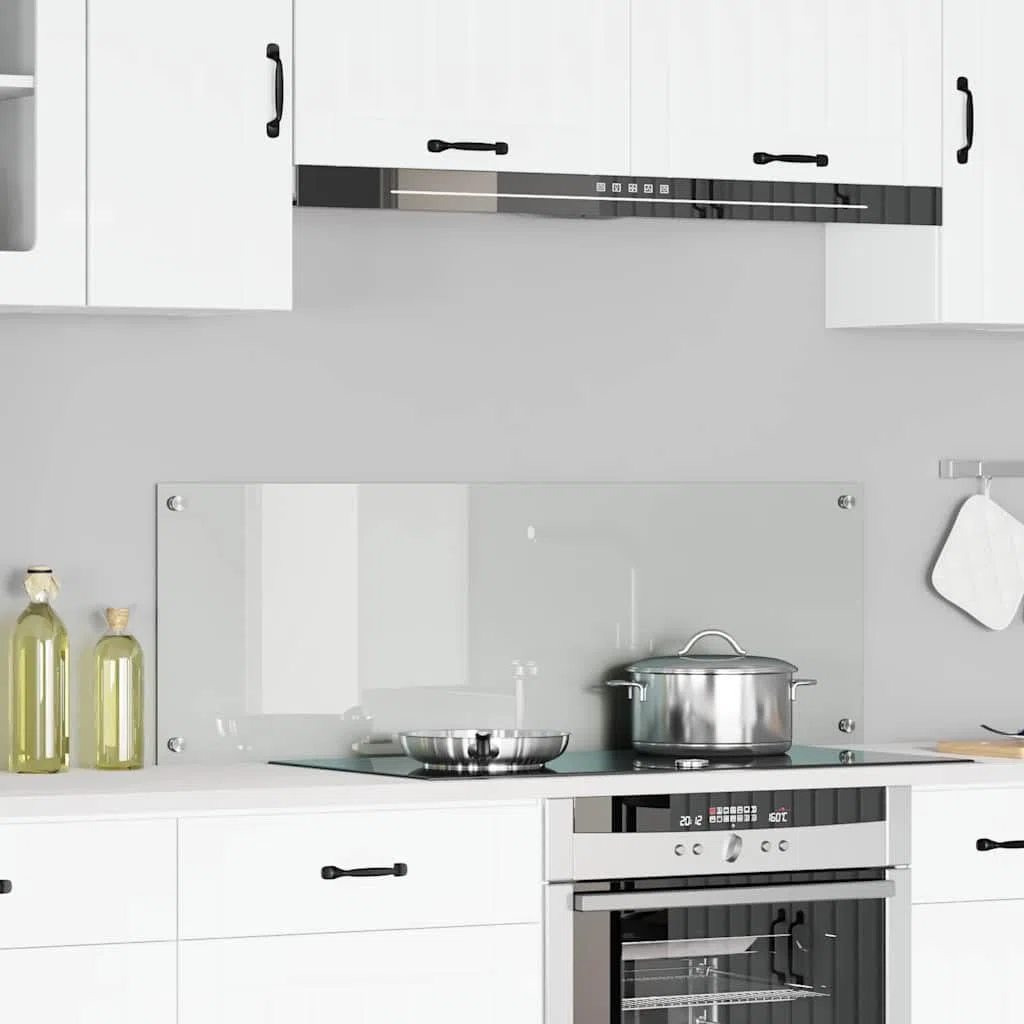 vidaXL Küchenrückwand Transparent 120 x 40 cm Gehärtetes Glas, Moderne, robuste Glasrückwand für die Küche, hitzebeständig, stylisches Design, Easy Montage