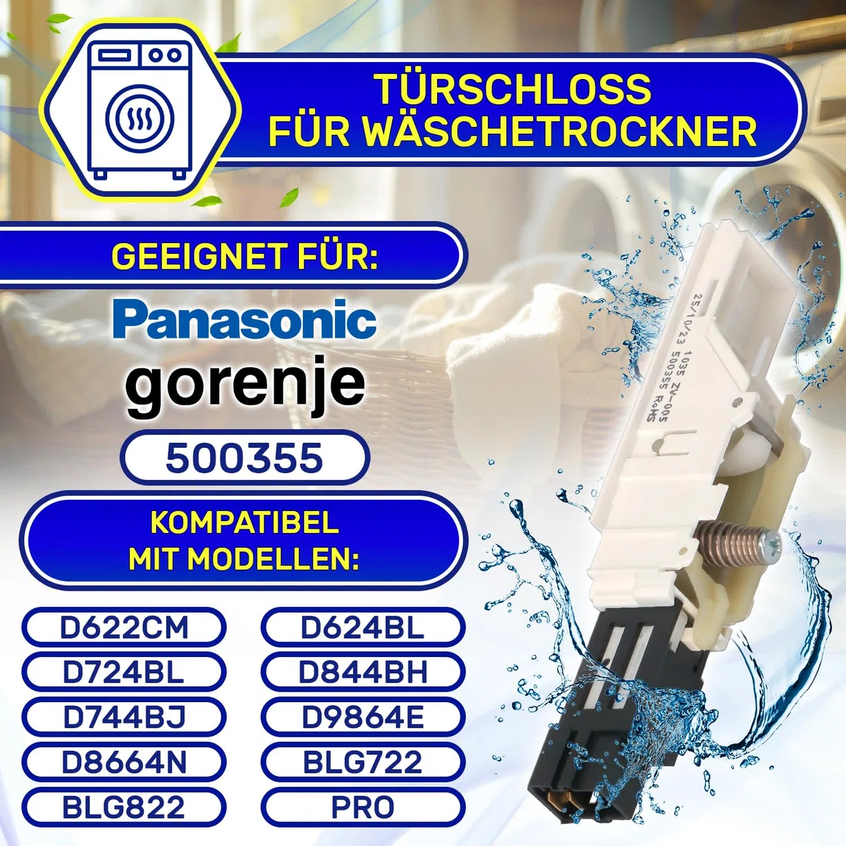 Verzögerungsschalter für Trockner ZV-005 mit dem Originalcode 500355 für Gorenje für Panasonic Wäschetrockner - Garantie 10 Jahre - MONTERAL