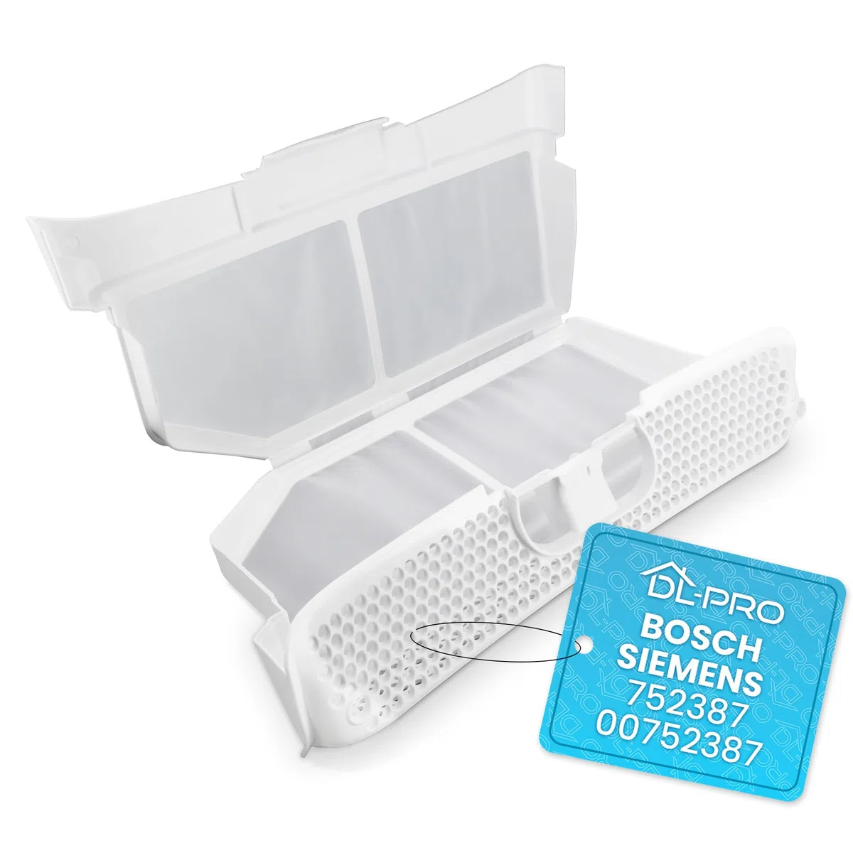 DL-pro Flusensieb für Bosch Siemens für 752387 00752387 für iQ300 iQ500 iQ700 iSensoric Extraklasse Serie 4 Serie 6 Avantixx Logixx Maxx Trockner Waschtrockner