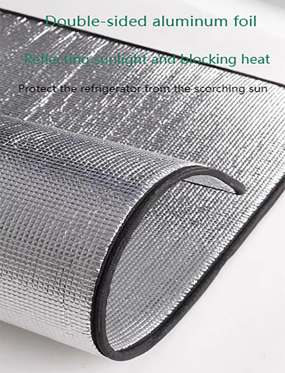 Isolierabdeckung aus Aluminiumfolie for den Kühlschrank, universeller energiesparender Sonnenschutz for den Gefrierschrank, hitzebeständiger Wärmeschutz(50x170cm/19.7x66.9in)