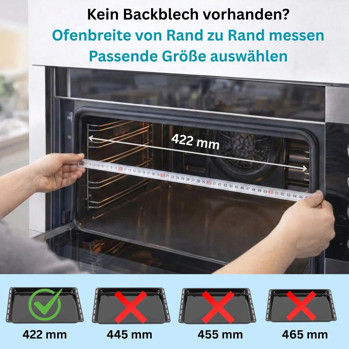 Backblech 422 x 370 x 30 mm, Emailliert Fettpfanne für Backofen und Herd, Passend für ELECTROLUX, AEG, IKEA, ZANUSSI, JUNO, ZOPPAS