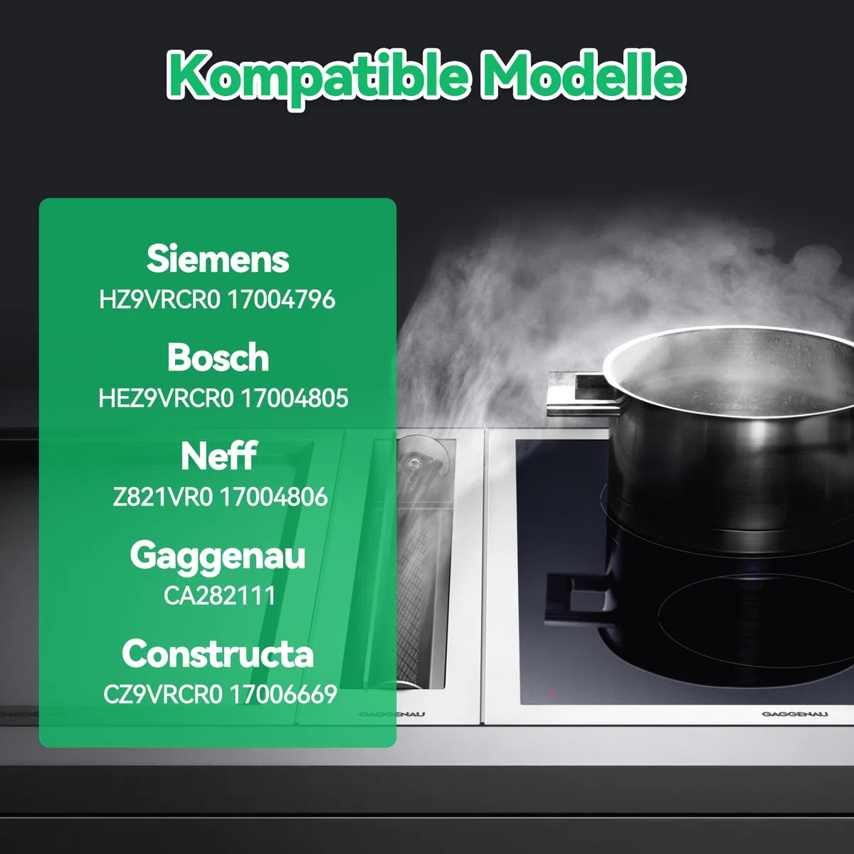 8 Stück Dunstabzugshaube Aktivkohlefilter für Siemens HZ9VRCR0 17004796/Bosch HEZ9VRUD0 17004811/Neff Z821VR0 17004806/ Gaggenau CA282111/ Constructa CCZ9VRCRCR0 17006669, Umluftersatzfilter Zubehör