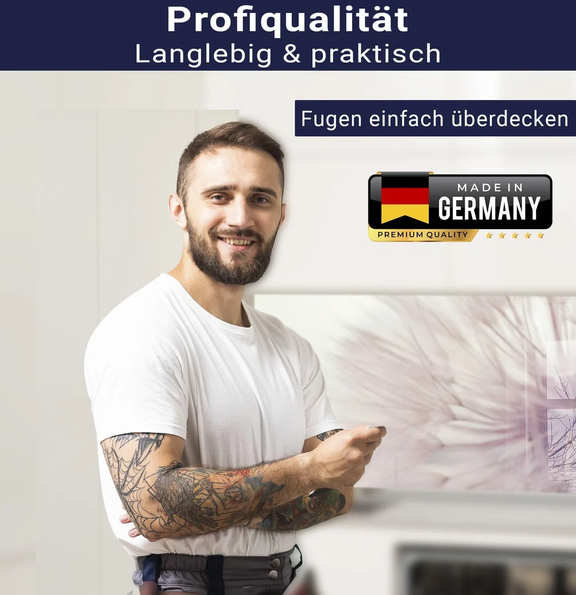 timalo Spritzschutz Wand für Herd, Küche Küchenrückwand Glasoptik | Acryl Glas 2mm | Glasrückwand Acrylglas Wandpaneele Rückwandschutz Platte | 100x50cm Löwenzahn Pusteblumen