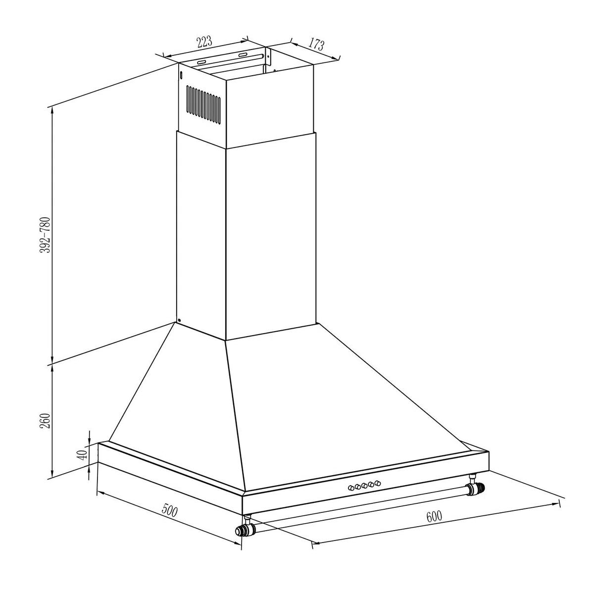 Klarstein Montblanc 60 Dunstabzugshaube - Abzugshaube, Wandabzugshaube, Abluft/Umluft, 3 Stufen, max. 610 m³/h, Wandanbau, 60 cm, Aluminium-Fettfilter, inkl. 2 x Aktivkohlefilter, schwarz