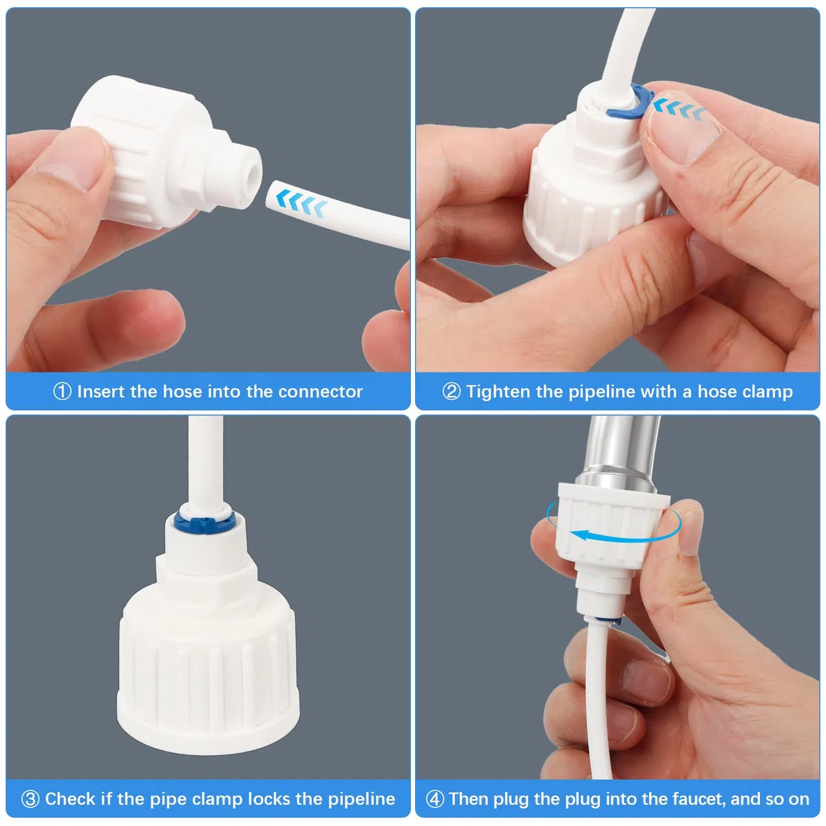 15m Wasserzulaufleitung Universal Anschluss-Set mit T Stück, 12 Stück RO Water Filter Fitting für 1/4 Zoll Schlauch, Kühlschrankschlauch, Wasserschlauch (T + I + L Typ + Absperrventil + Rohrschneider)