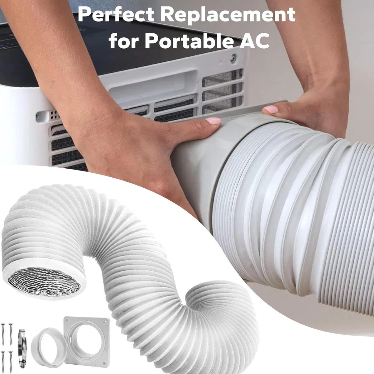1 Set Trockner Abluftschlauch Kit Trockner Entlüftung Wandmontage Auspuffteile Ersatzplatte für Lüftungsventilatoren Zirkulation Decke Küche Waschmaschine Badezimmer Schlafzimmer