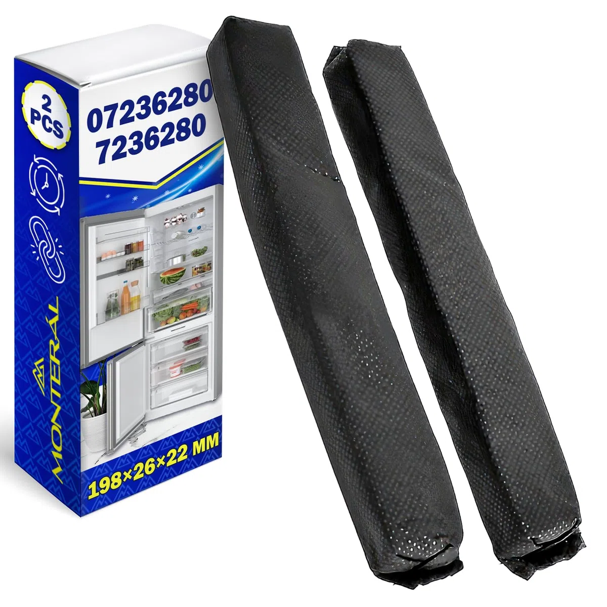 Miele Kühlschrank-Aktivkohlefilter, Originalcode 07236280, 7236280, 2 Stück MONTERAL